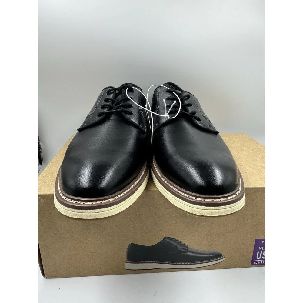 NEW Steve Madden P-Jansen Oxford Black Casual Lace Up Shoes, Men's Size 10
